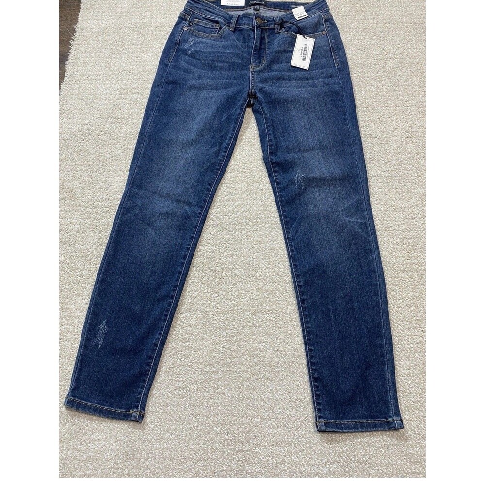 Judy Blue Straight Women's Jeans Blue Distressed Relaxed Fit Mid Rise Denim 7/28